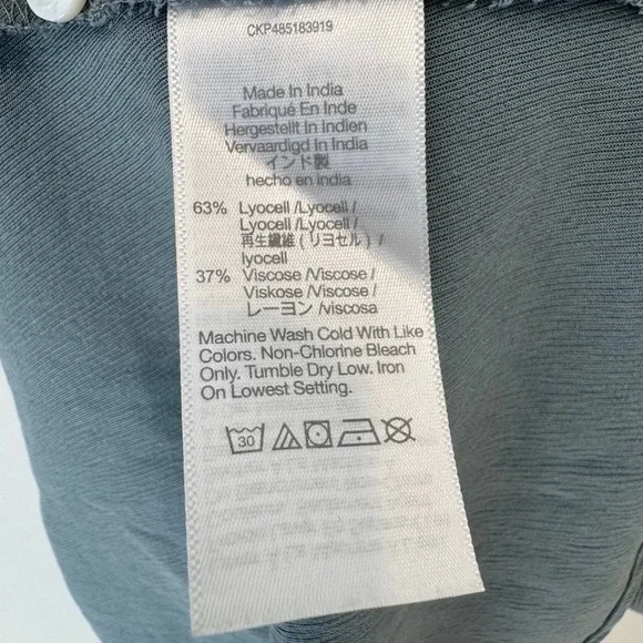 Madewell V-Neck Button-Front Mini Dress in Faded River Blue, Size 8 US, NWT - Picture 10 of 11